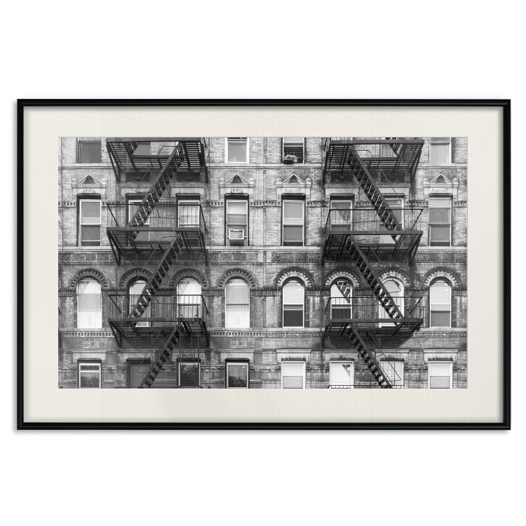 Wall Poster Brick Apartment - black and white architectural shot in New York City 117232 additionalImage 18