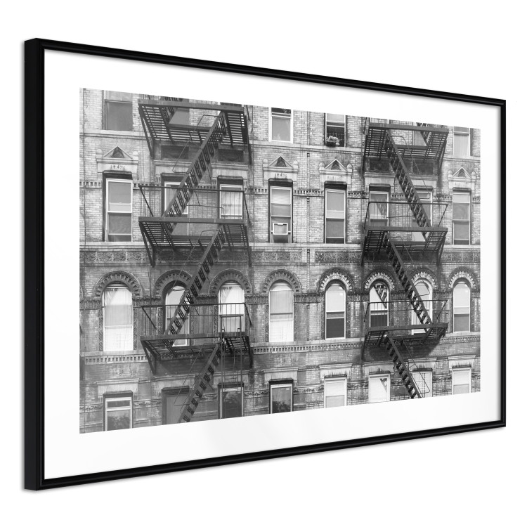 Wall Poster Brick Apartment - black and white architectural shot in New York City 117232 additionalImage 11