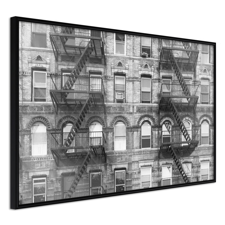 Wall Poster Brick Apartment - black and white architectural shot in New York City 117232 additionalImage 10
