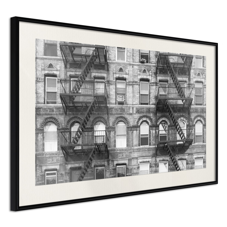 Wall Poster Brick Apartment - black and white architectural shot in New York City 117232 additionalImage 3
