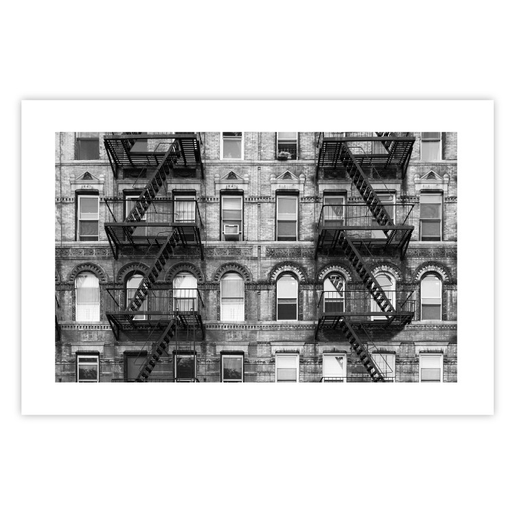 Wall Poster Brick Apartment - black and white architectural shot in New York City 117232 additionalImage 25