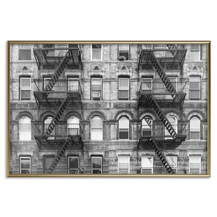 Wall Poster Brick Apartment - black and white architectural shot in New York City 117232 additionalImage 20