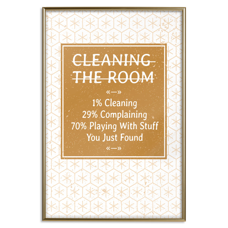 Wall Poster Cleaning Room - composition in brown pattern with English texts 117432 additionalImage 16
