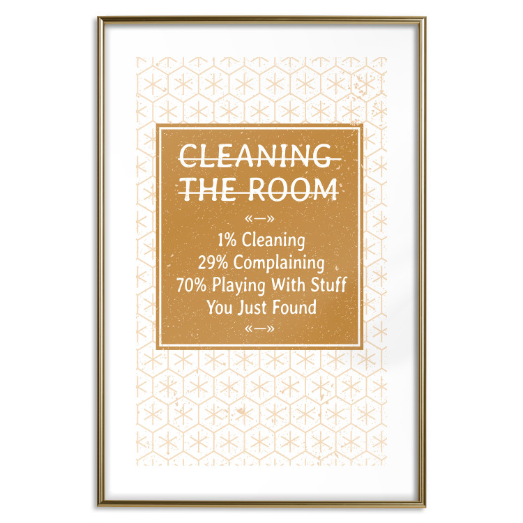 Wall Poster Cleaning Room - composition in brown pattern with English texts 117432 additionalImage 14