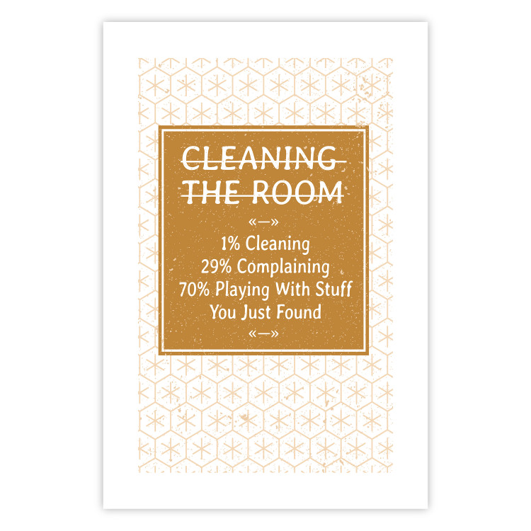 Wall Poster Cleaning Room - composition in brown pattern with English texts 117432 additionalImage 19