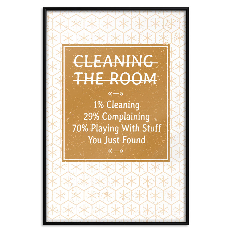 Wall Poster Cleaning Room - composition in brown pattern with English texts 117432 additionalImage 18