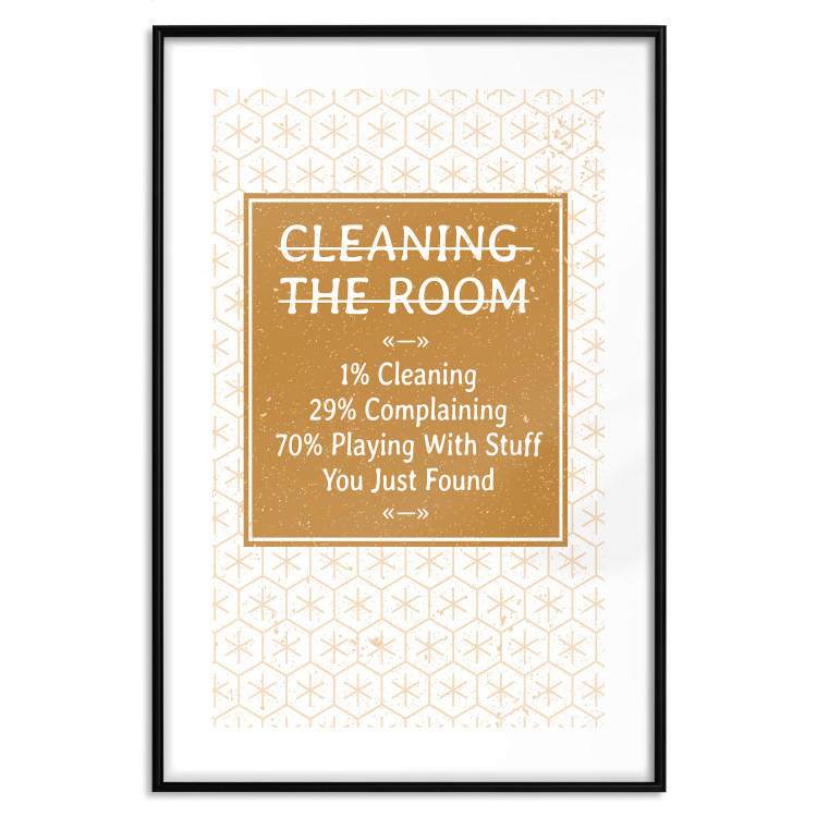 Wall Poster Cleaning Room - composition in brown pattern with English texts 117432 additionalImage 15