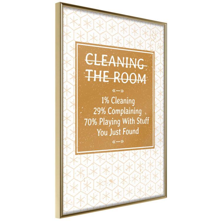 Wall Poster Cleaning Room - composition in brown pattern with English texts 117432 additionalImage 12