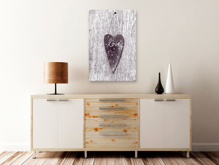 Canvas Print Love on a tree - a heart with the inscription LOVE carved on the bark 118232 additionalImage 3
