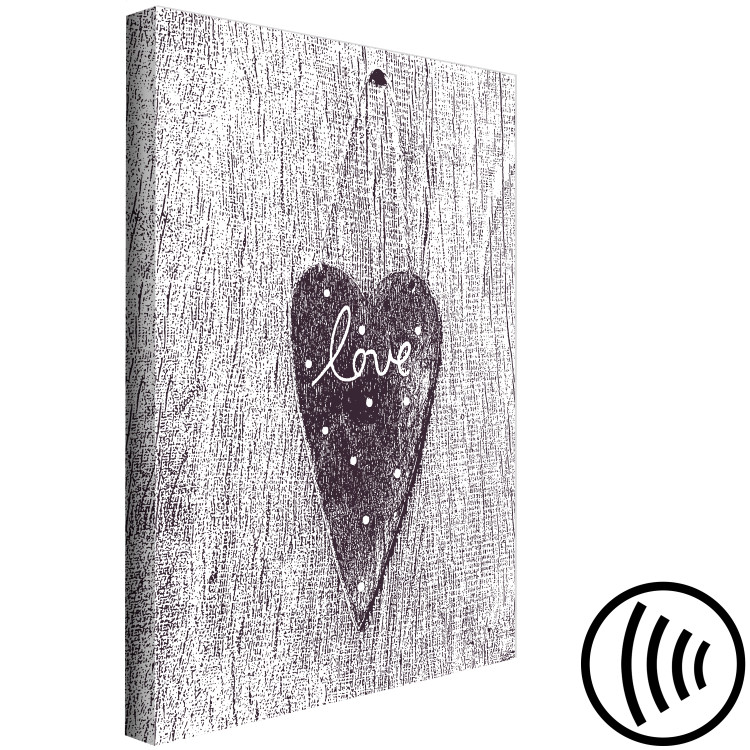 Canvas Print Love on a tree - a heart with the inscription LOVE carved on the bark 118232 additionalImage 6