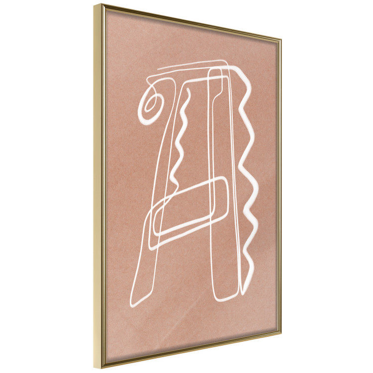 Wall Poster Stylish A - artistic abstraction in white line art in the shape of a letter 119032 additionalImage 14