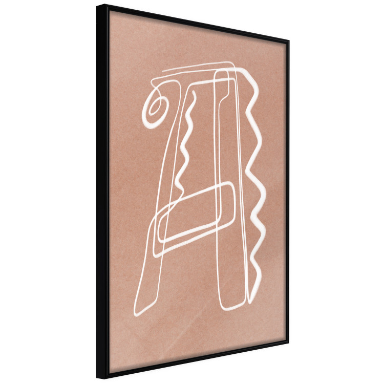 Wall Poster Stylish A - artistic abstraction in white line art in the shape of a letter 119032 additionalImage 10