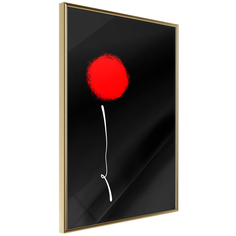 Poster Minimalist Flower - composition with a red flower on a black background 119132 additionalImage 12