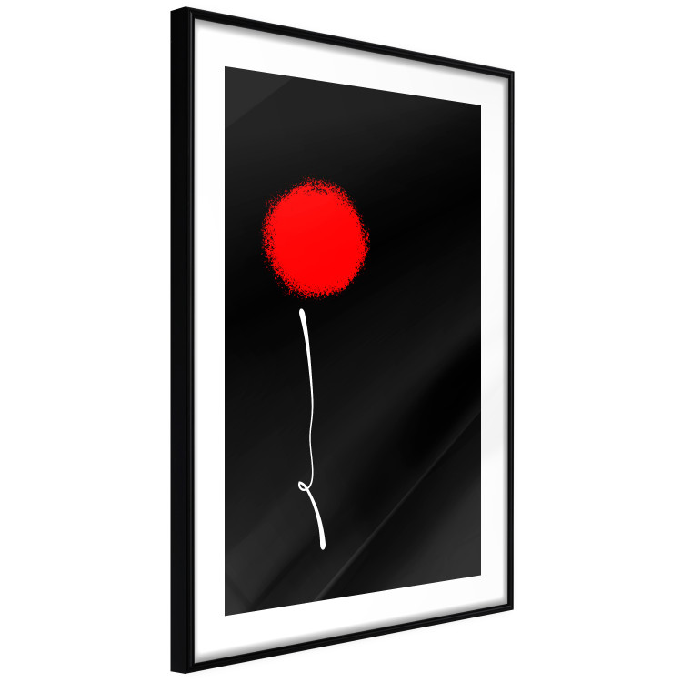 Poster Minimalist Flower - composition with a red flower on a black background 119132 additionalImage 11