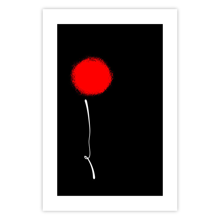 Poster Minimalist Flower - composition with a red flower on a black background 119132 additionalImage 19