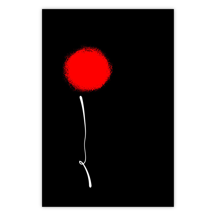Poster Minimalist Flower - composition with a red flower on a black background 119132