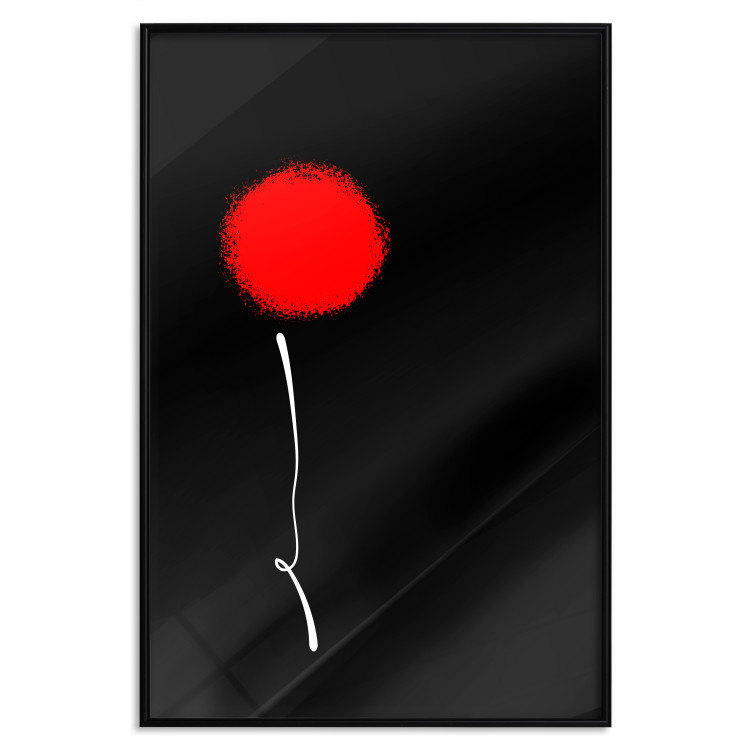 Poster Minimalist Flower - composition with a red flower on a black background 119132 additionalImage 18