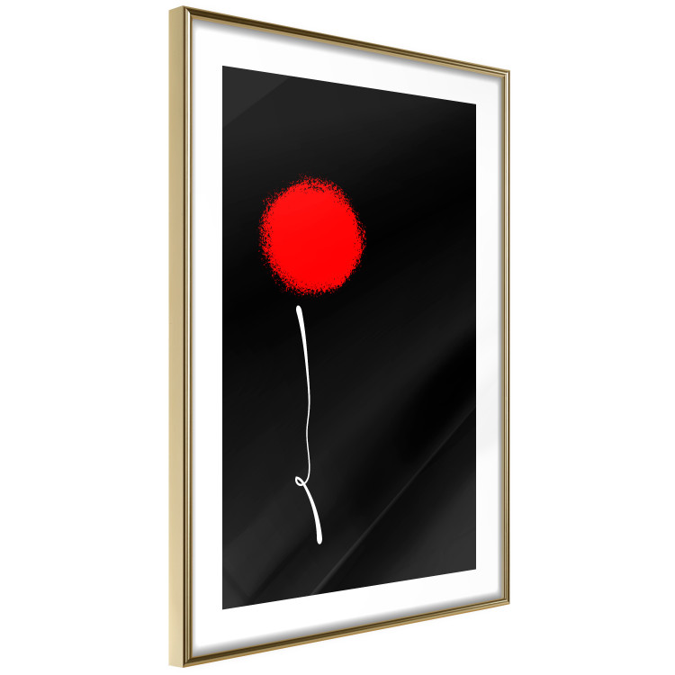 Poster Minimalist Flower - composition with a red flower on a black background 119132 additionalImage 6