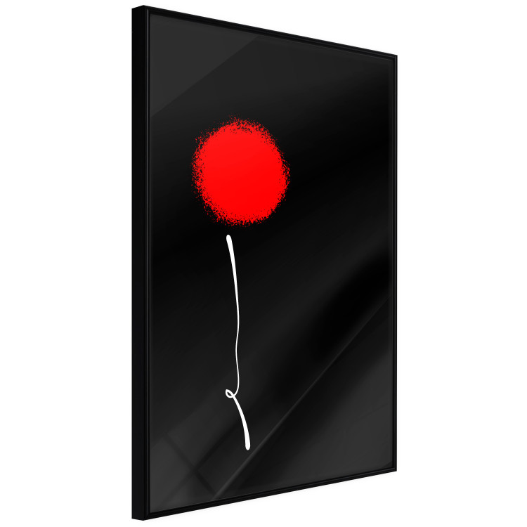 Poster Minimalist Flower - composition with a red flower on a black background 119132 additionalImage 10