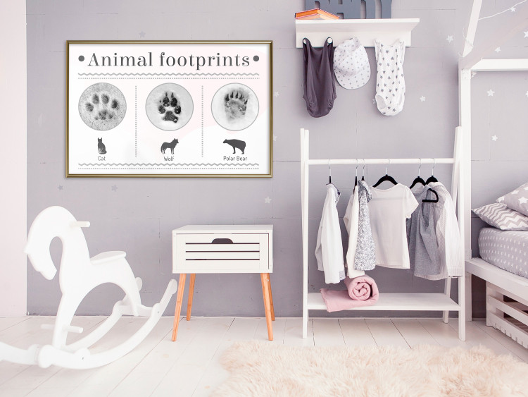 Wall Poster Paw Prints - animal paw prints with black signatures and graphics 122932 additionalImage 5