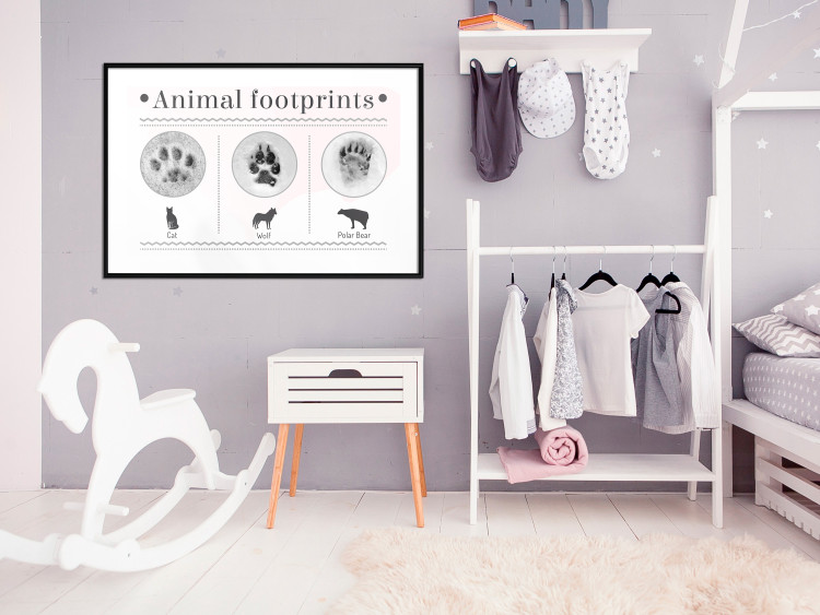 Wall Poster Paw Prints - animal paw prints with black signatures and graphics 122932 additionalImage 4
