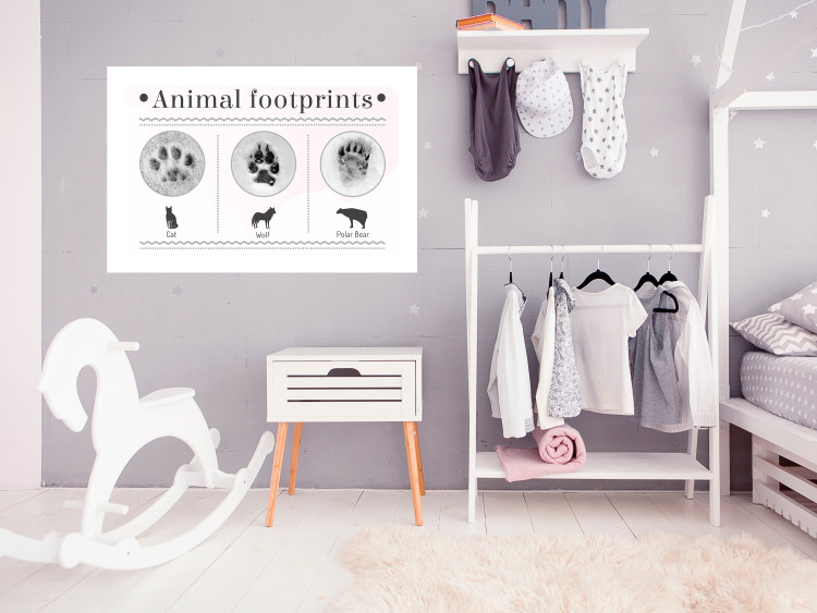 Wall Poster Paw Prints - animal paw prints with black signatures and graphics 122932 additionalImage 2