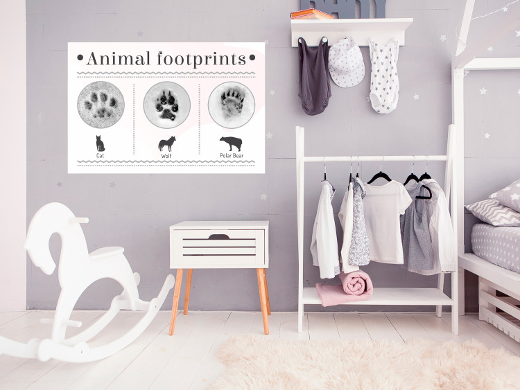 Wall Poster Paw Prints - animal paw prints with black signatures and graphics 122932 additionalImage 17