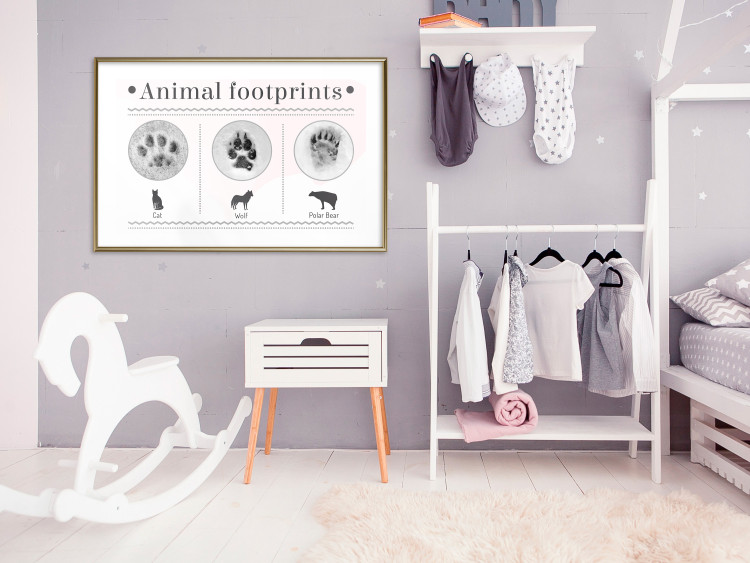Wall Poster Paw Prints - animal paw prints with black signatures and graphics 122932 additionalImage 13