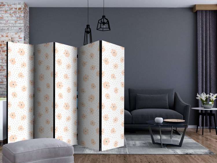 Folding Screen Childish Blossoms II (5-piece) - colorful abstraction and light background 124032 additionalImage 4