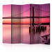 Room Divider Purple Evening II (5-piece) - bridge and picturesque sunset 124132