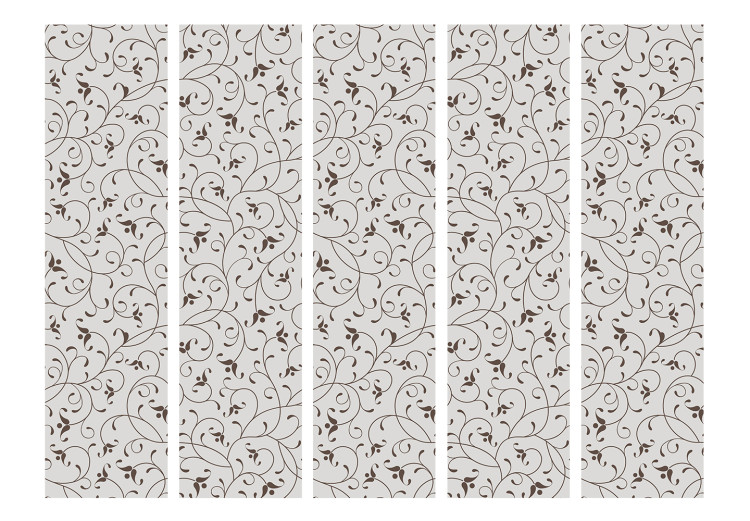 Folding Screen Black Branches II (5-piece) - bright pattern in floral ornaments 124332 additionalImage 3