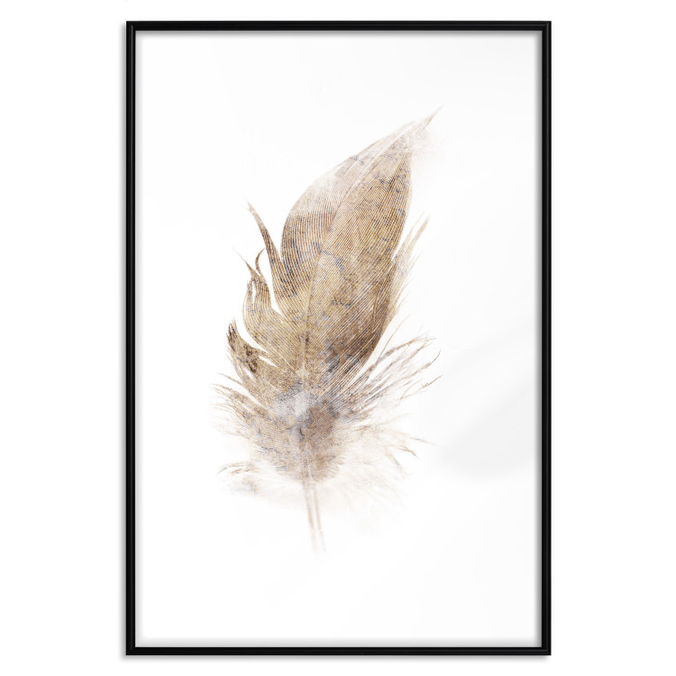 Poster Transience (Beige) - velvety feather in a single color on a white background 125232 additionalImage 15
