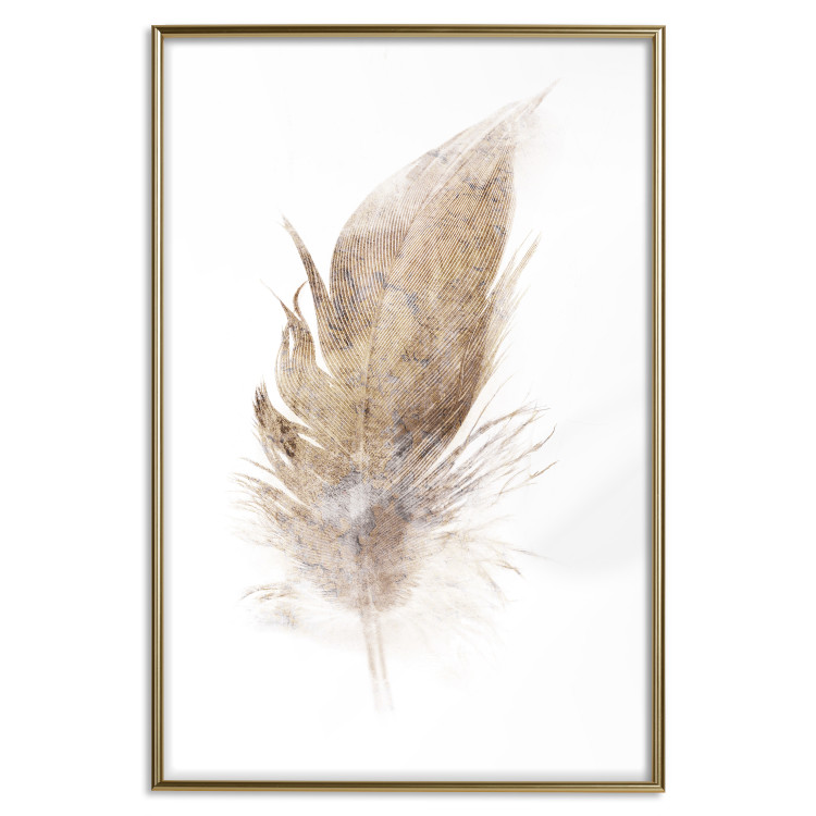 Poster Transience (Beige) - velvety feather in a single color on a white background 125232 additionalImage 16