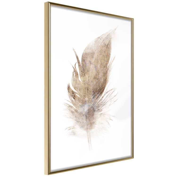 Poster Transience (Beige) - velvety feather in a single color on a white background 125232 additionalImage 7
