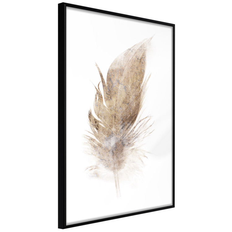Poster Transience (Beige) - velvety feather in a single color on a white background 125232 additionalImage 10
