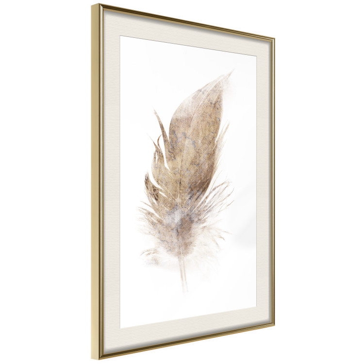 Poster Transience (Beige) - velvety feather in a single color on a white background 125232 additionalImage 4