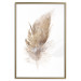 Poster Transience (Beige) - velvety feather in a single color on a white background 125232 additionalThumb 20