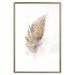 Poster Transience (Beige) - velvety feather in a single color on a white background 125232 additionalThumb 16