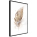 Poster Transience (Beige) - velvety feather in a single color on a white background 125232 additionalThumb 10