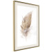 Poster Transience (Beige) - velvety feather in a single color on a white background 125232 additionalThumb 4