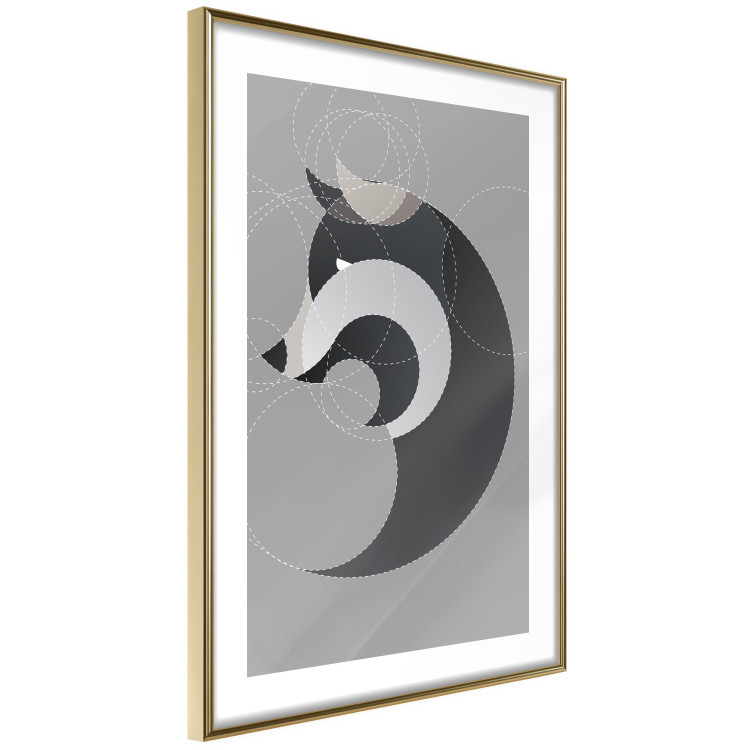 Wall Poster Wolf in Circles - abstract animal made of gray geometric figures 126932 additionalImage 5