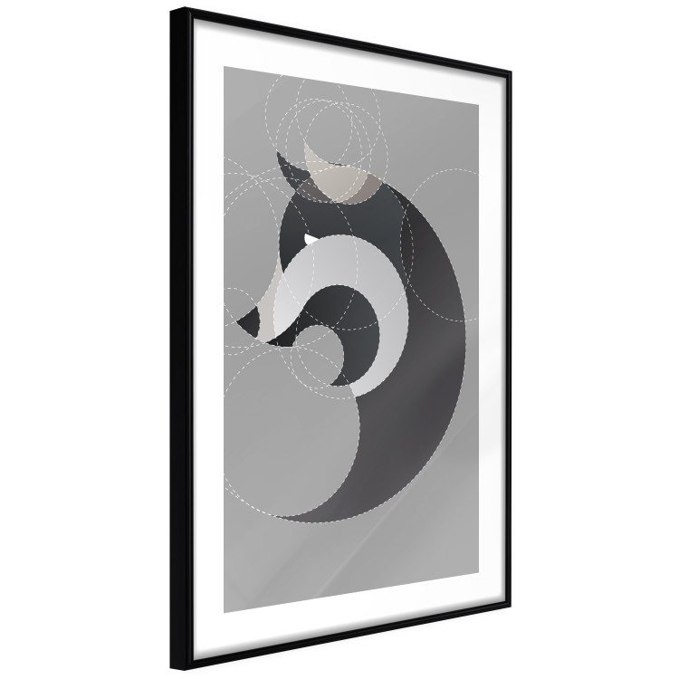 Wall Poster Wolf in Circles - abstract animal made of gray geometric figures 126932 additionalImage 2