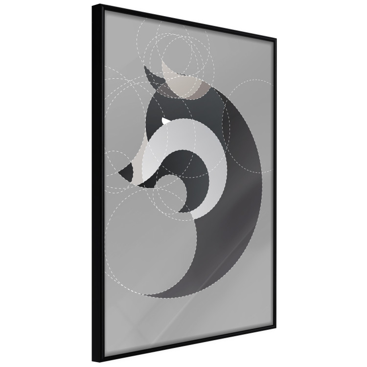 Wall Poster Wolf in Circles - abstract animal made of gray geometric figures 126932 additionalImage 10