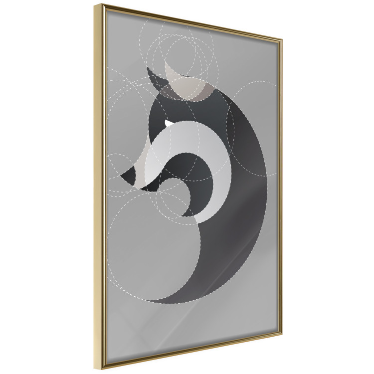 Wall Poster Wolf in Circles - abstract animal made of gray geometric figures 126932 additionalImage 9