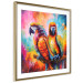 Poster Colorful Parrots - parrots on a tree against a background of abstract colors 127032 additionalThumb 7