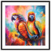Poster Colorful Parrots - parrots on a tree against a background of abstract colors 127032 additionalThumb 15