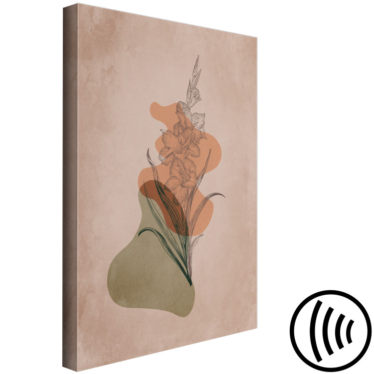 Canvas Art Print Gladiolus (1-part) vertical - abstract flower in boho motif 129332 additionalImage 6