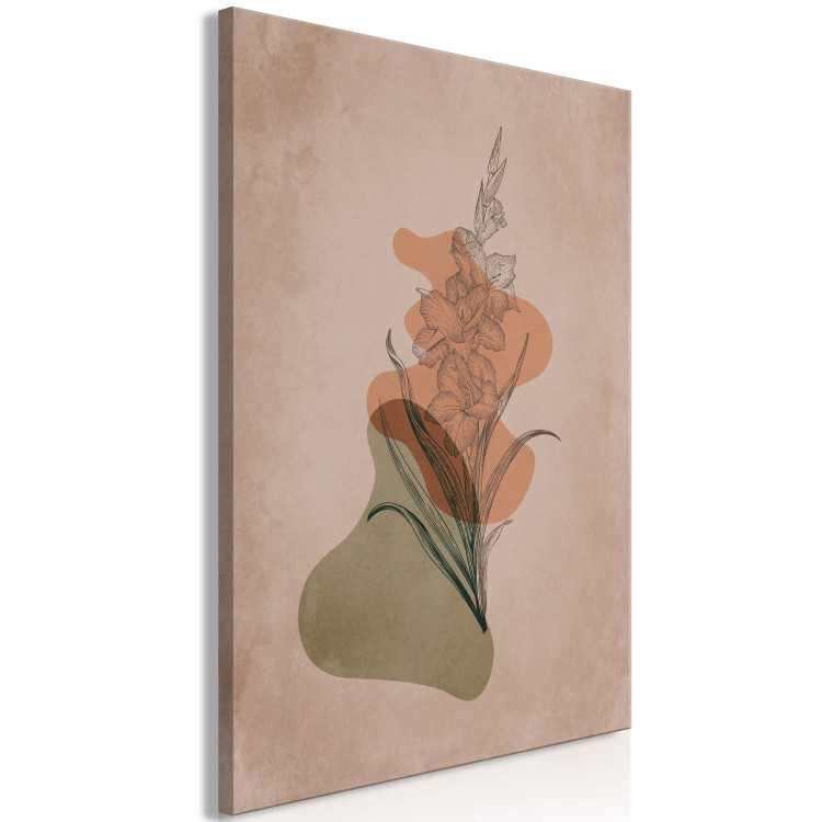 Canvas Art Print Gladiolus (1-part) vertical - abstract flower in boho motif 129332 additionalImage 2