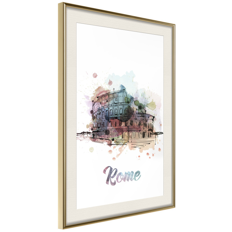 Wall Poster Rainbow Colosseum - colorful architecture of Rome and text against white background 129432 additionalImage 3
