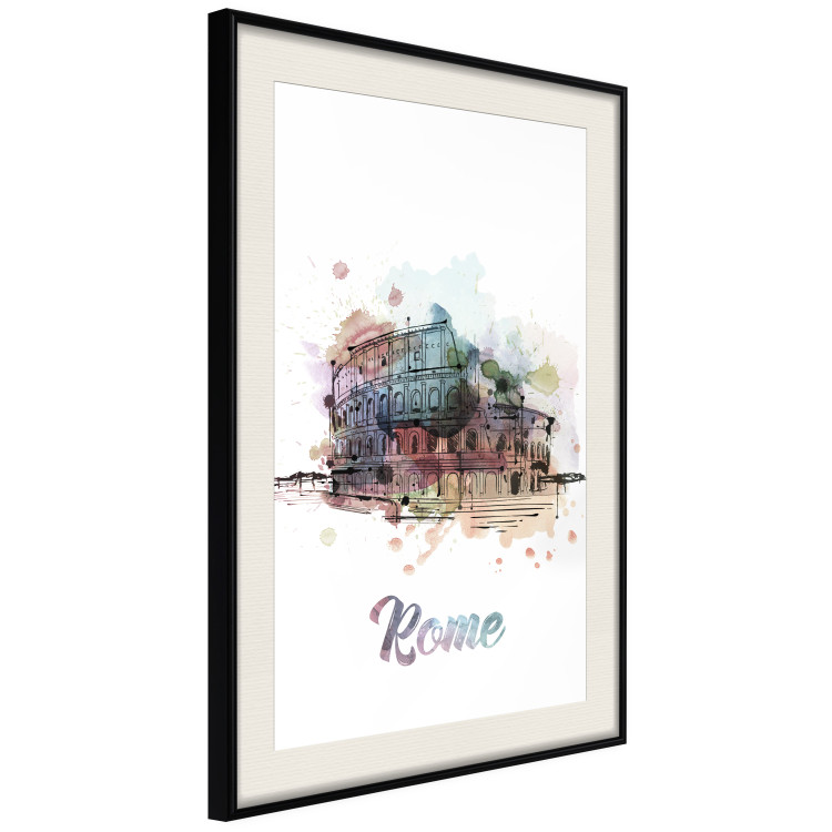 Wall Poster Rainbow Colosseum - colorful architecture of Rome and text against white background 129432 additionalImage 2